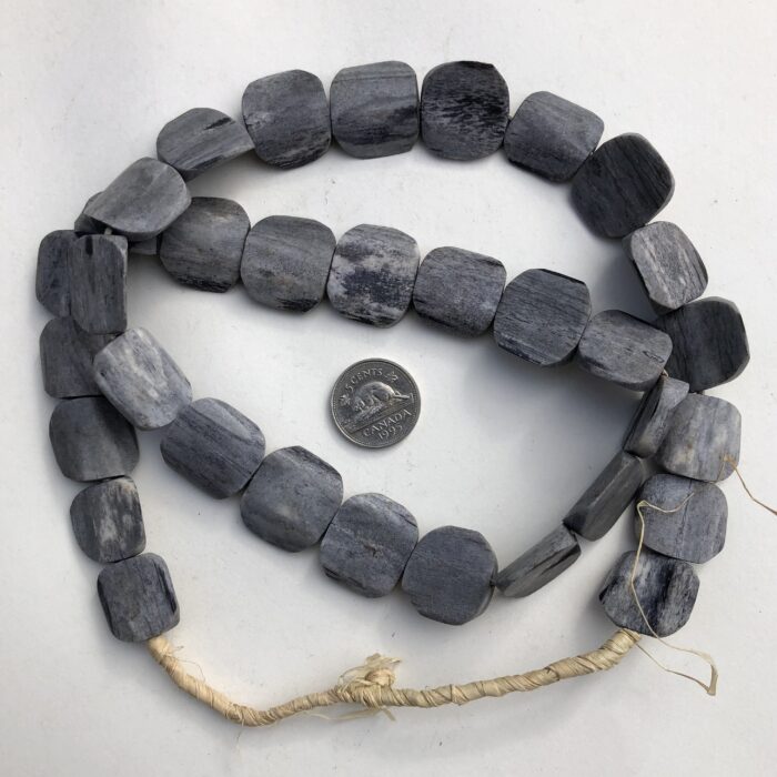 Grey Kenya Bone Disk Beads
