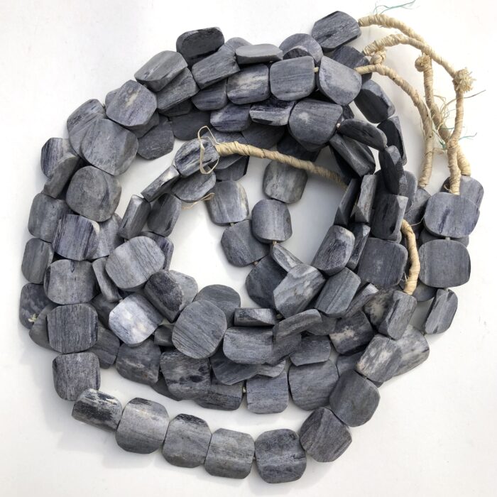 Grey Kenya Bone Disk Beads