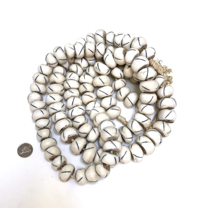 Kenya White Bone Beads with Stripe - Image 3