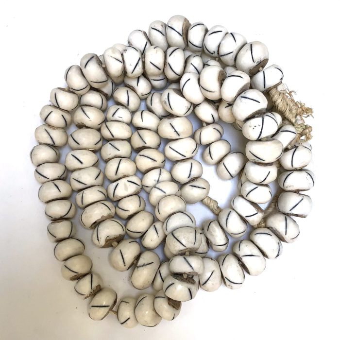Kenya White Bone Beads with Stripe
