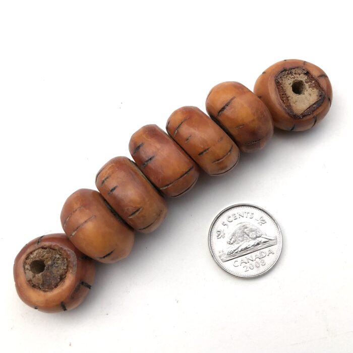 Honey Round Bone Beads
