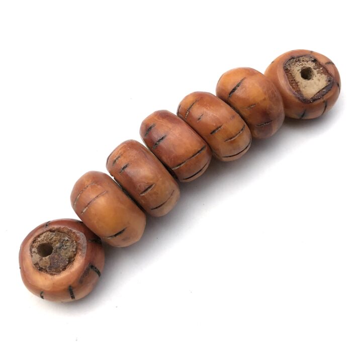 Honey Round Bone Beads