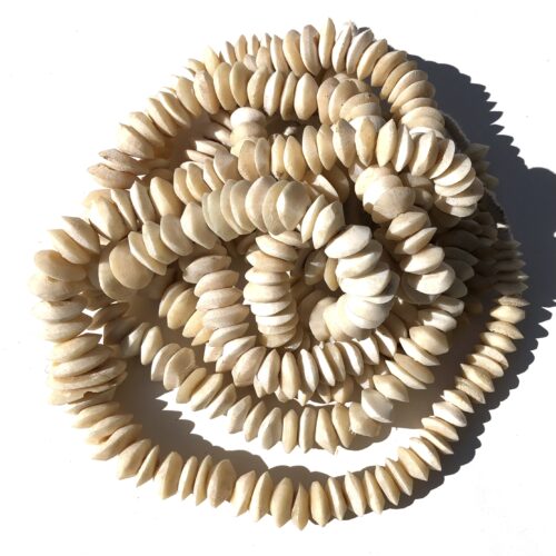 White Graduated Bone Disk Beads