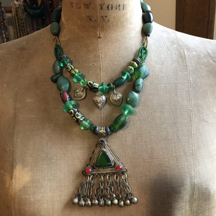 Funky Frog Green Gypsy Necklace