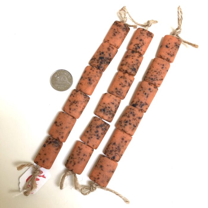Orange Tile Recycled Glass Beads