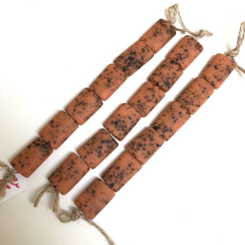 Orange Tile Recycled Glass Beads
