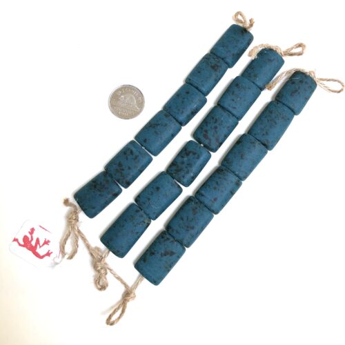 Teal Tile Recycled Glass Beads