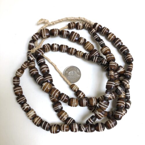 Brown Bone Beads with Stripe