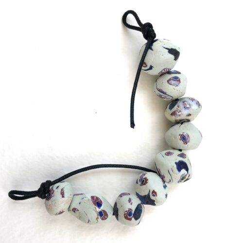 White Recycled Glass Beads