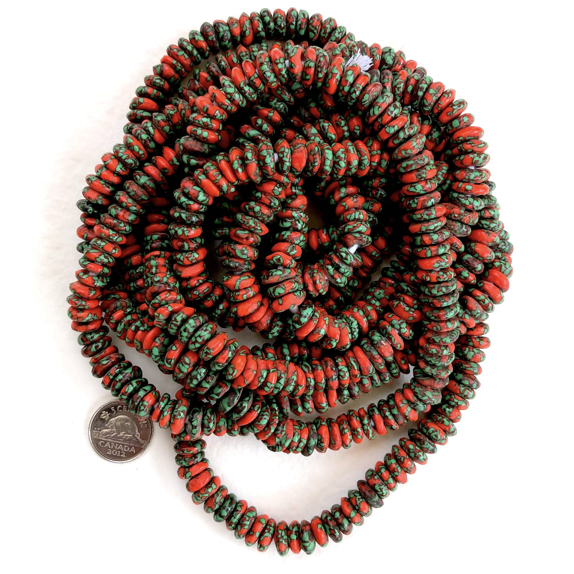 Recycled Glass Rondelle Beads