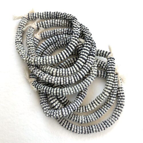 Black and white Recycled Glass Beads
