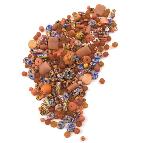 Orange Recycled Glass Beads Soup