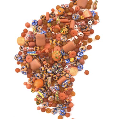 Orange Recycled Glass Beads Soup