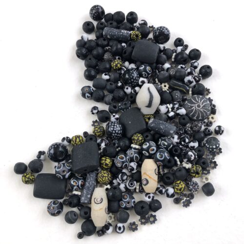 Black Recycled Glass Beads Soup