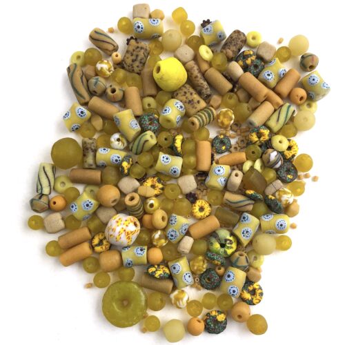 Yellow Recycled Glass Beads Soup