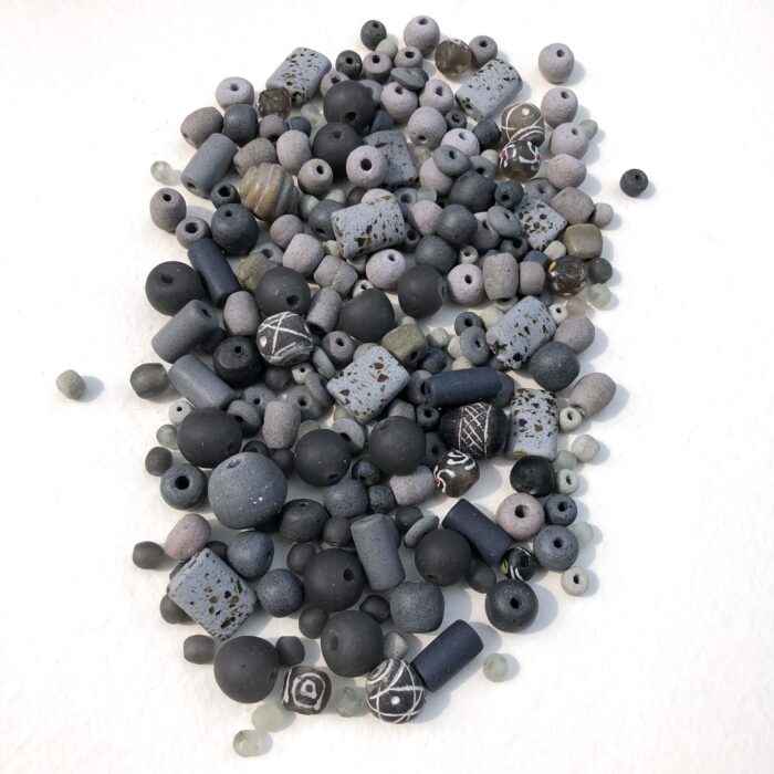 Grey Recycled Glass Beads Soup