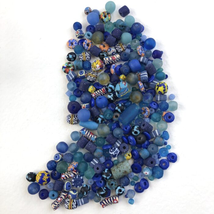 Blue Recycled Glass Beads Soup