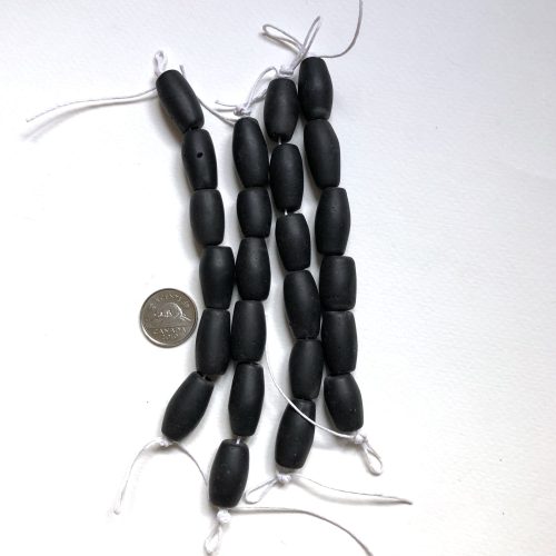 Black Tube Recycled Glass Beads