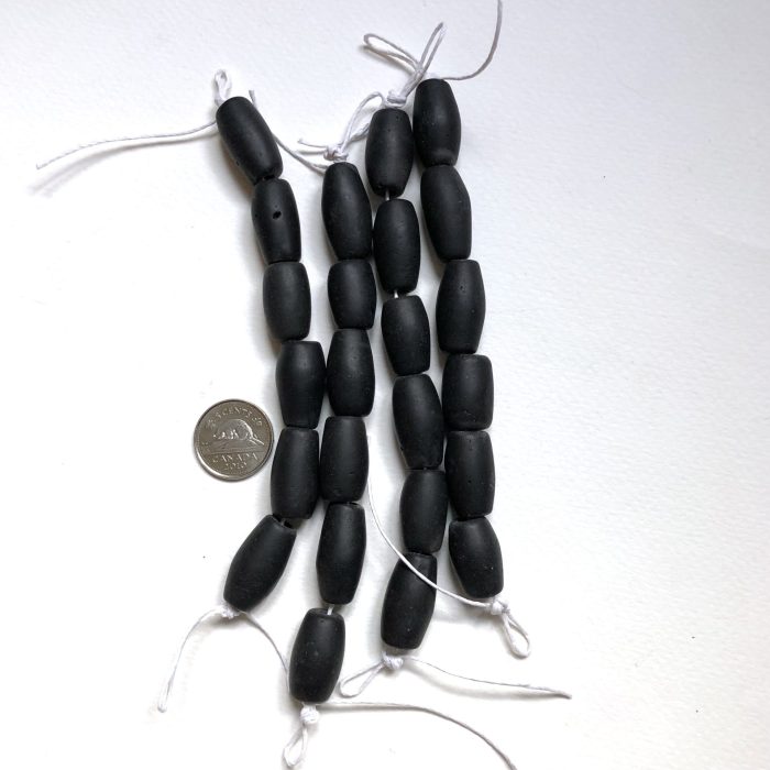 Black Tube Recycled Glass Beads