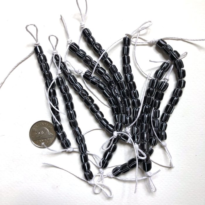 Black and White Chevron Glass Beads