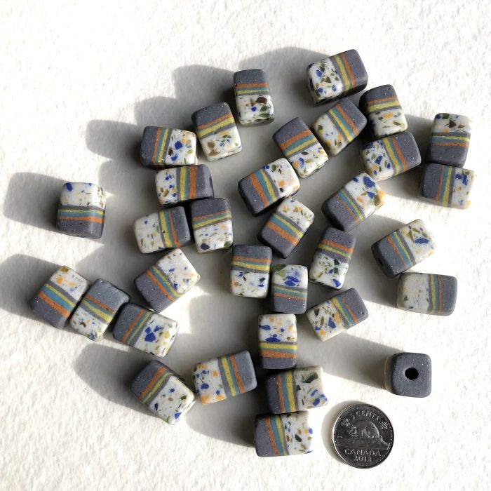 Fancy Recycled Glass Rectangle Beads