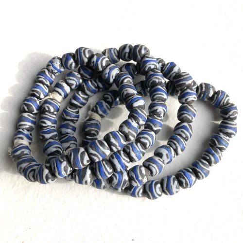Blue +Grey Sandcast Beads