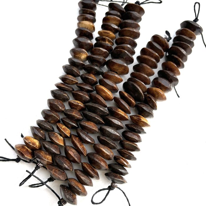 Dark Brown Bone Disk Beads