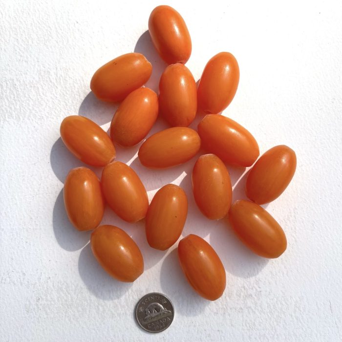 Football shaped African Amber Beads