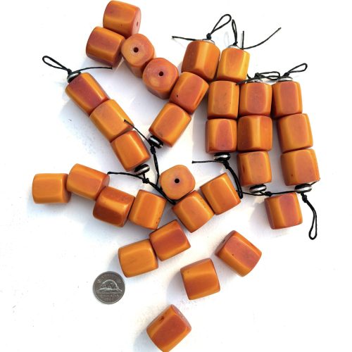 Honey Cube African Amber Beads
