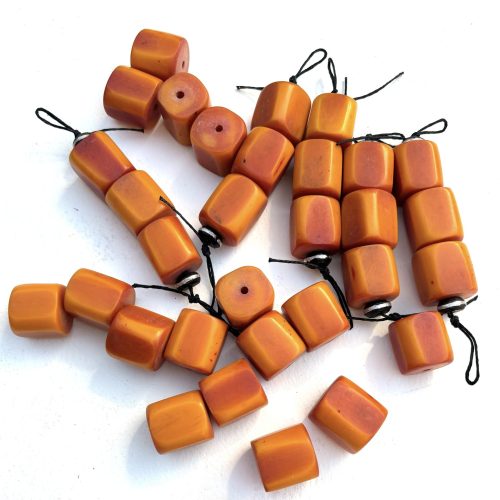 Honey Cube African Amber Beads