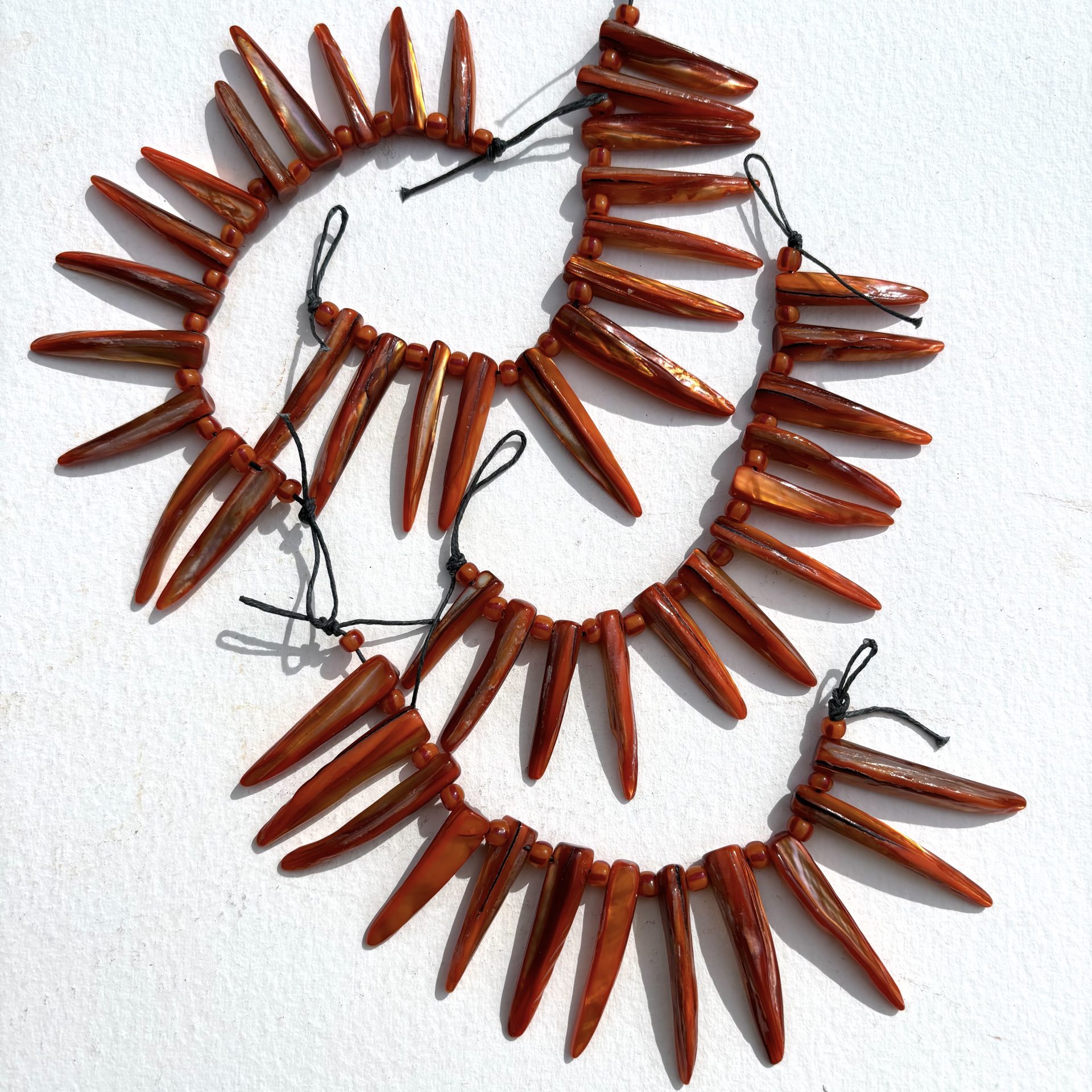 Orange Shell Spike Beads
