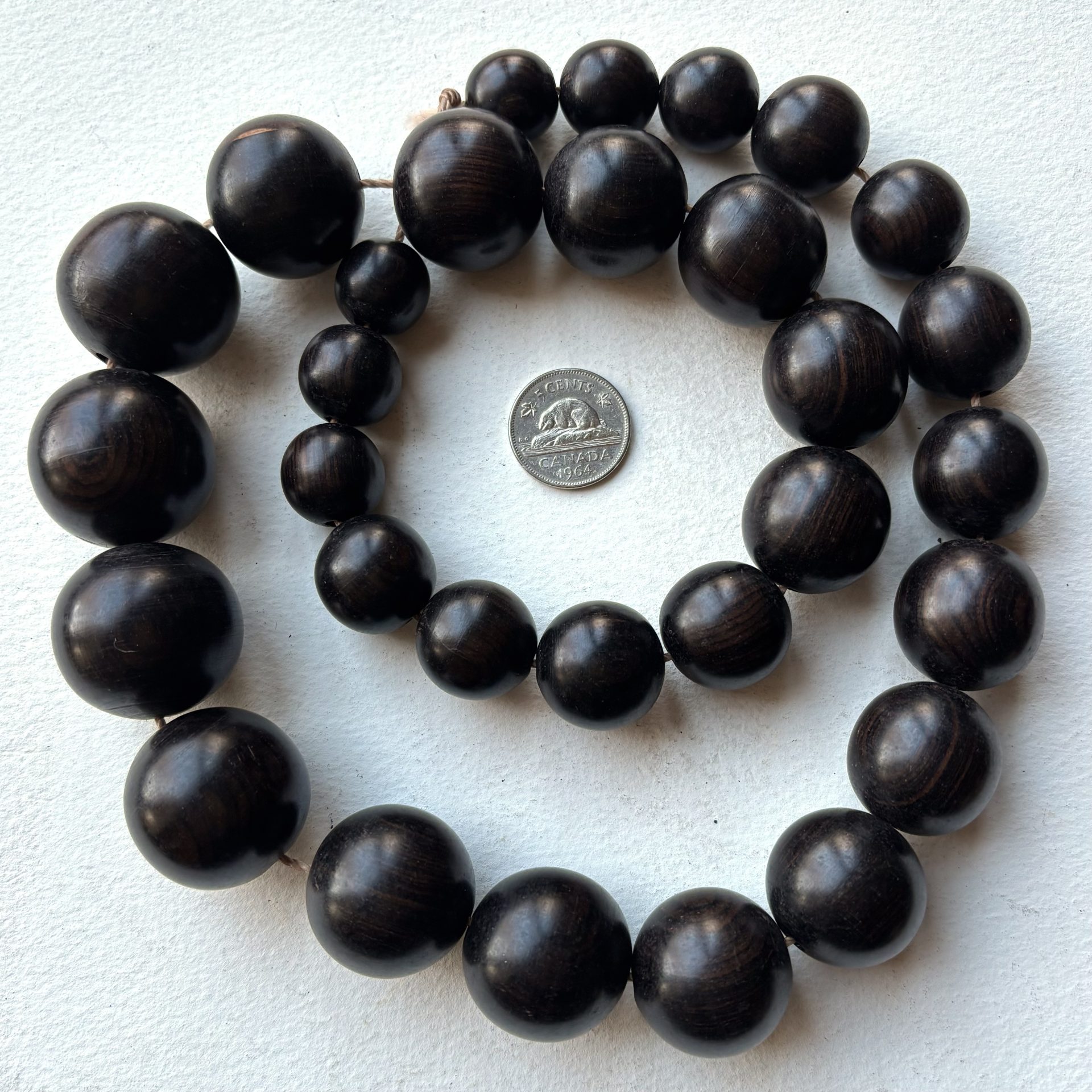 Ebony Wood Round Graduated Beads